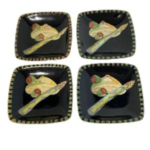 Tree Frog and Asparagus Serving Sensations Dipping Serving Bowls Eileen Tramonte